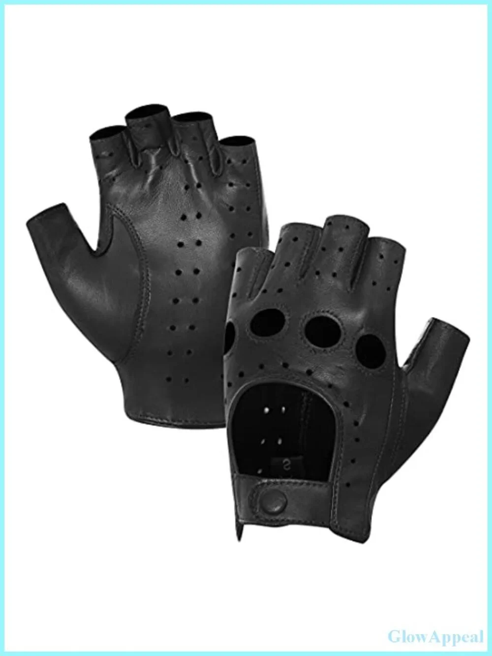 Women's Fingerless Lambskin Leather Driving Gloves with Pre-Rotated Fingers